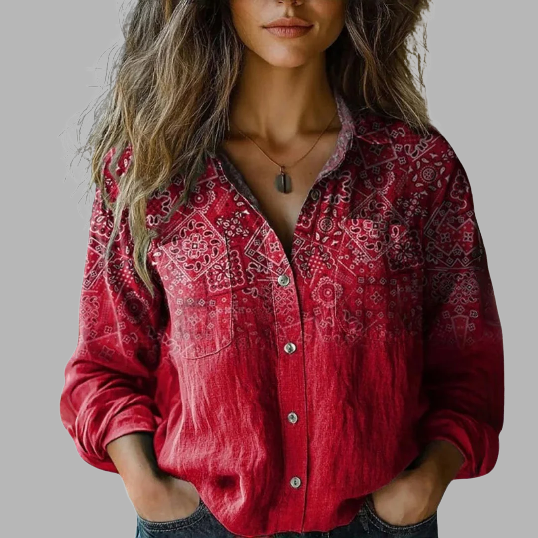 DELAMONT| Blouse à Imprimé Floral Rétro Nanna