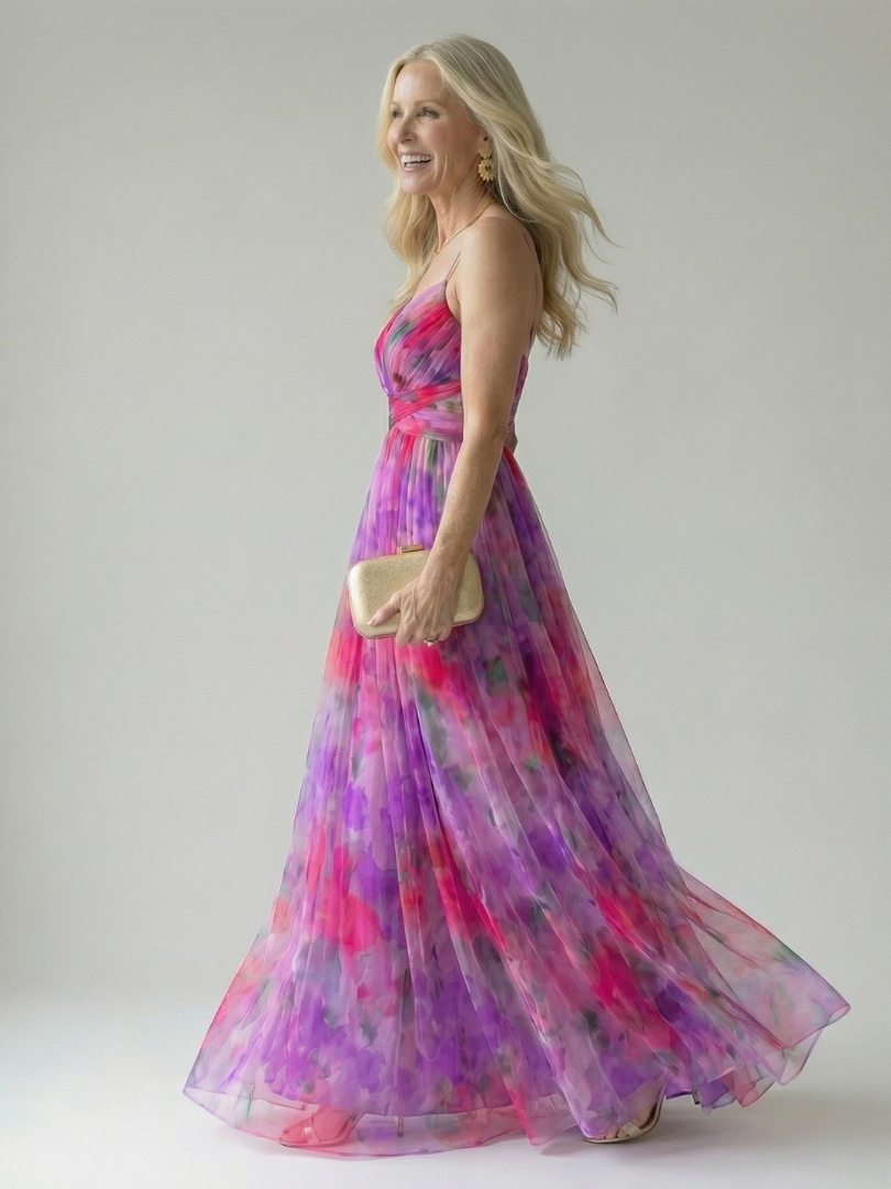 DELAMONT| Robe Maxi à Enveloppe Douce Isel