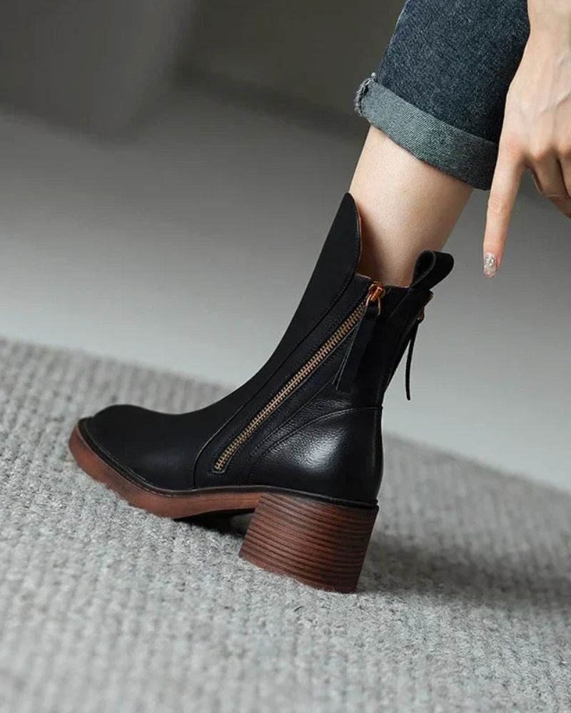 DELAMONT | Bottines Zippées Talon Confort Isabelle