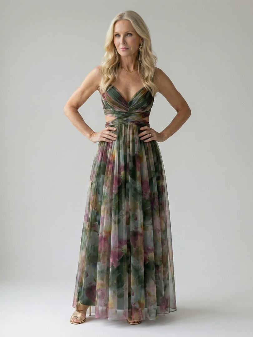 DELAMONT| Robe Maxi à Enveloppe Douce Isel
