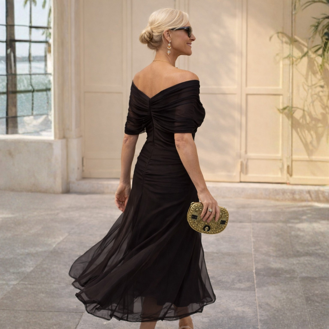 DELAMONT | Robe Longue Épaules Dénudées Camille