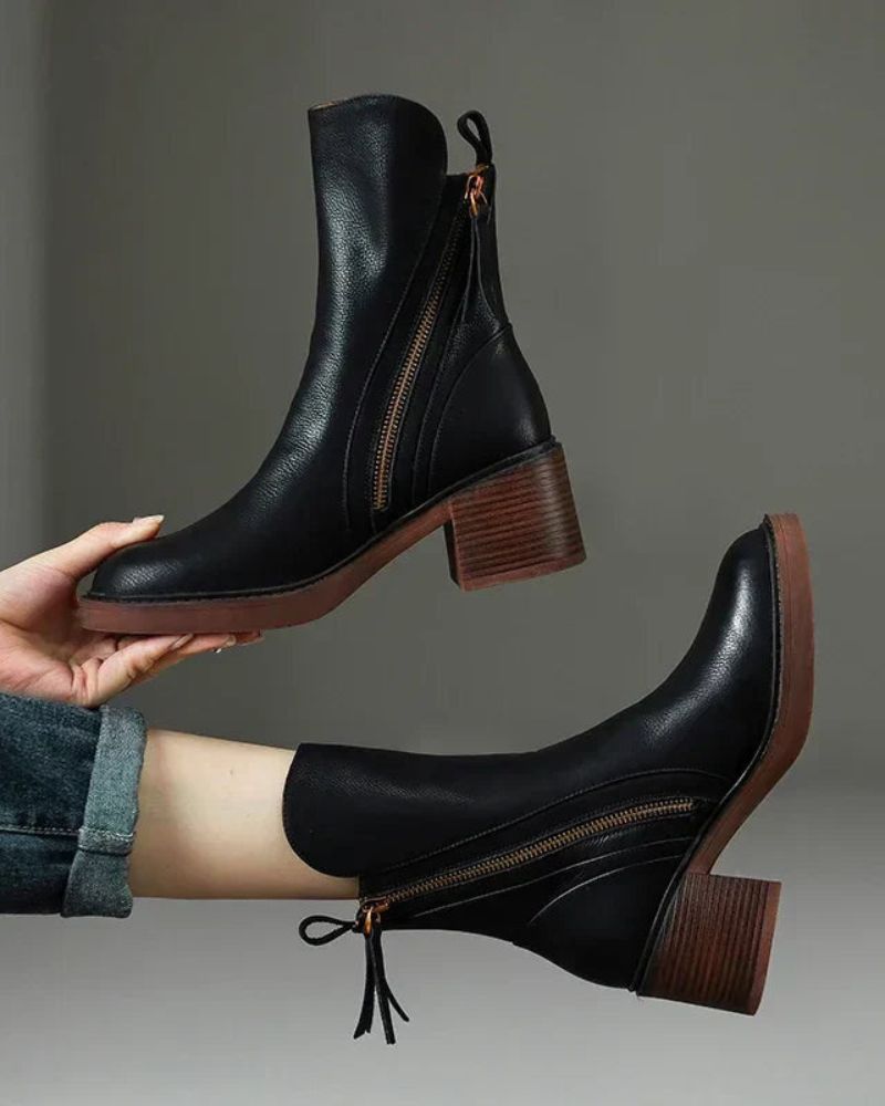DELAMONT | Bottines Zippées Talon Confort Isabelle