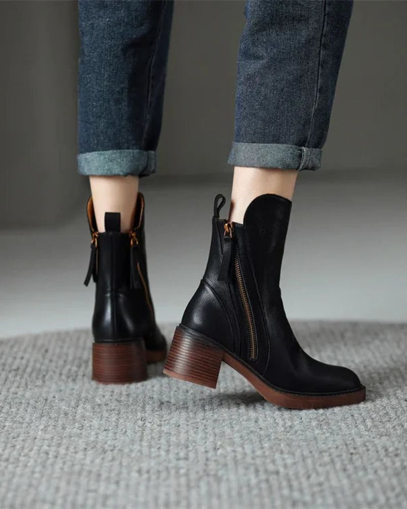 DELAMONT | Bottines Zippées Talon Confort Isabelle