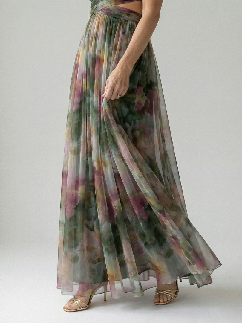 DELAMONT| Robe Maxi à Enveloppe Douce Isel