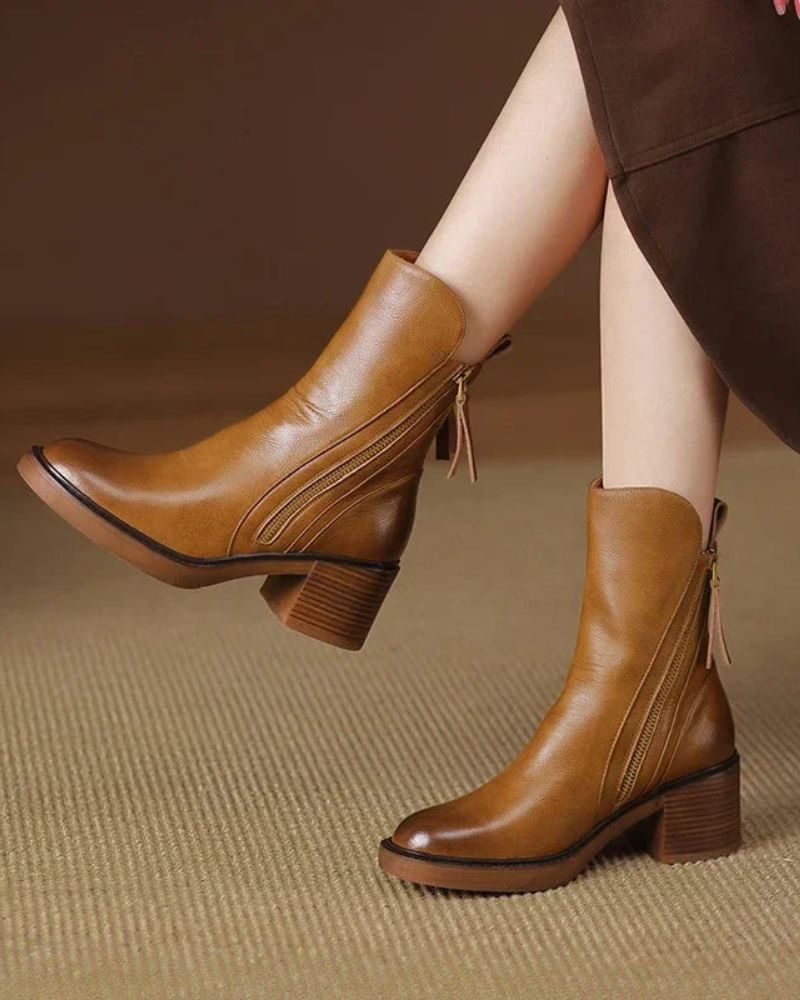 DELAMONT | Bottines Zippées Talon Confort Isabelle