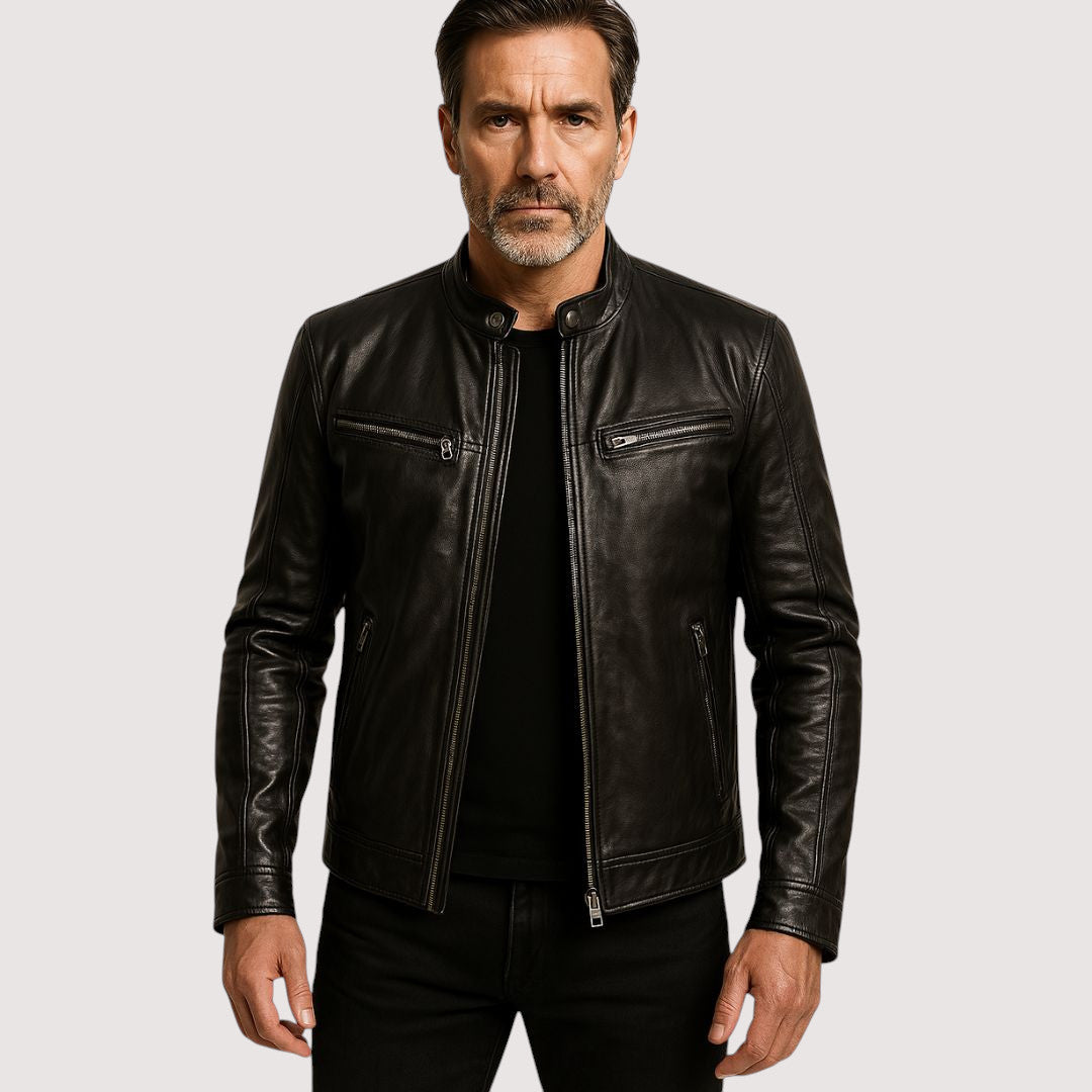 DELAMONT | VESTE EN CUIR HAUT DE GAMME ÉLÉGANTE POUR HOMME