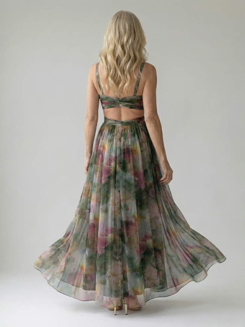 DELAMONT| Robe Maxi à Enveloppe Douce Isel