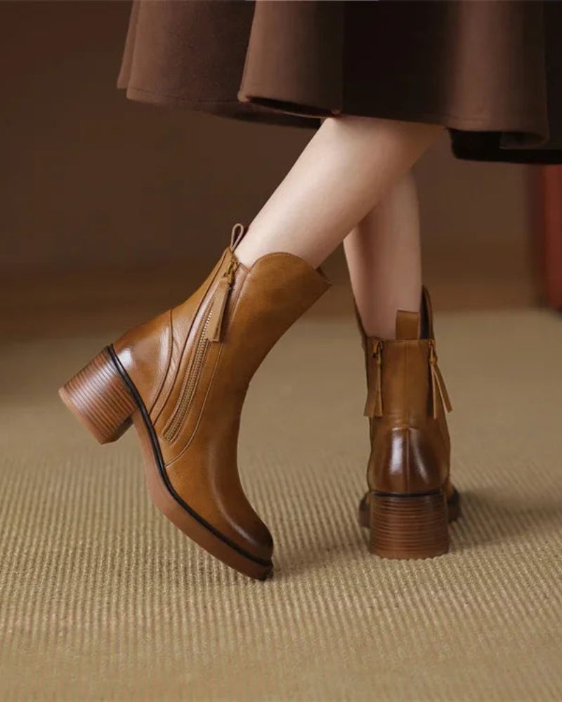 DELAMONT | Bottines Zippées Talon Confort Isabelle
