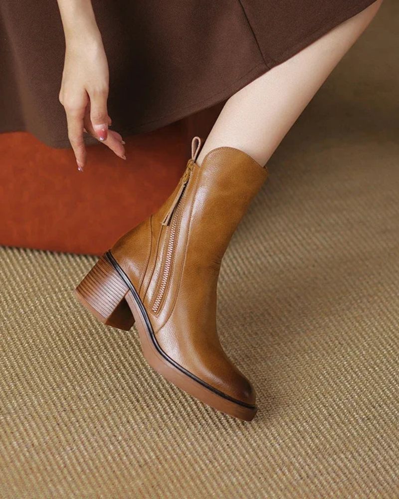 DELAMONT | Bottines Zippées Talon Confort Isabelle