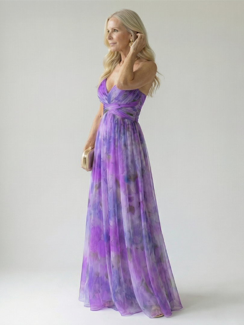 DELAMONT| Robe Maxi à Enveloppe Douce Isel