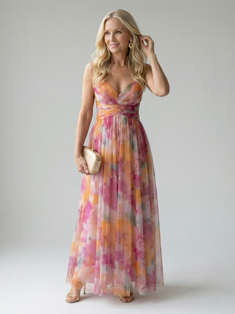 DELAMONT| Robe Maxi à Enveloppe Douce Isel