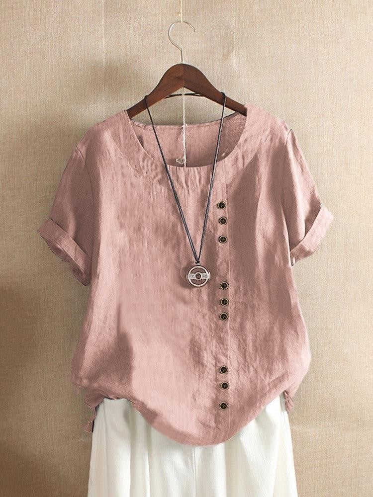 DELAMONT| Blouse Aérée avec Patte de Boutonnage Bianca