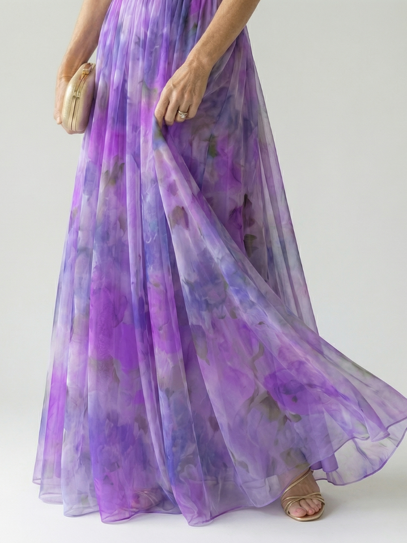 DELAMONT| Robe Maxi à Enveloppe Douce Isel