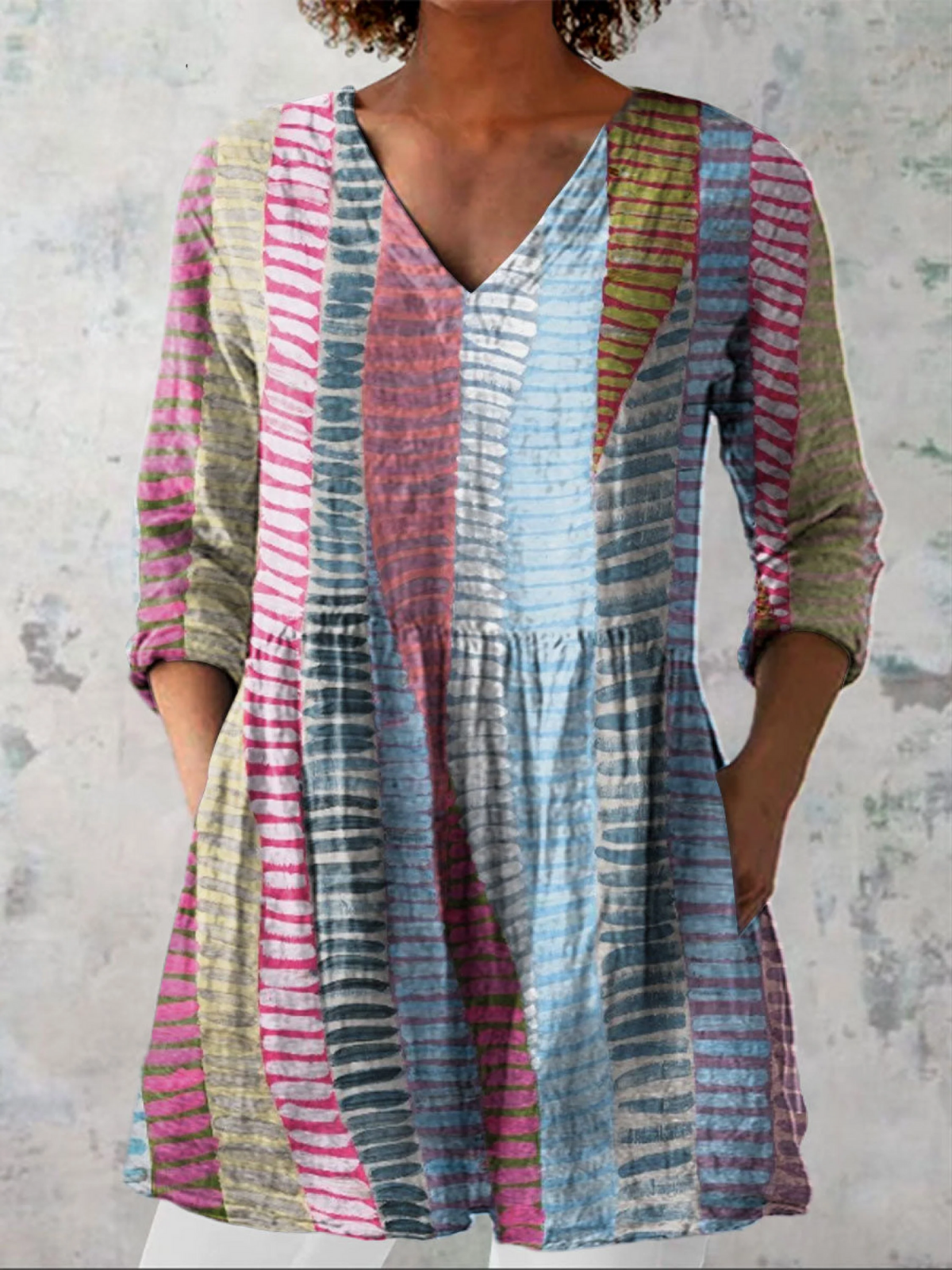 DELAMONT| Blouse Longue Col V Fluide Véronique