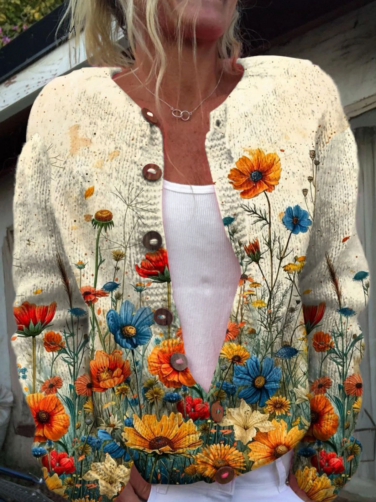 DELAMONT | Cardigan Fleurs des Champs Pauline