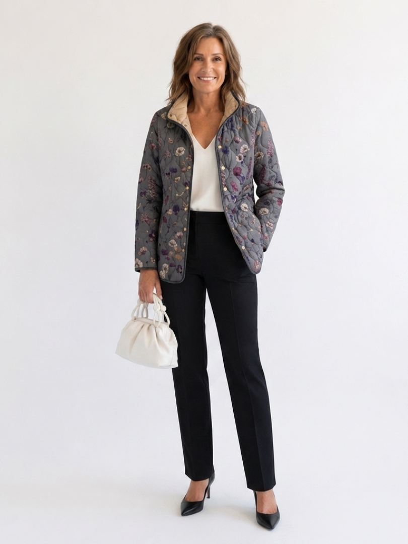 DELAMONT | Veste Matelassée Fleurs Séchées Nathalie