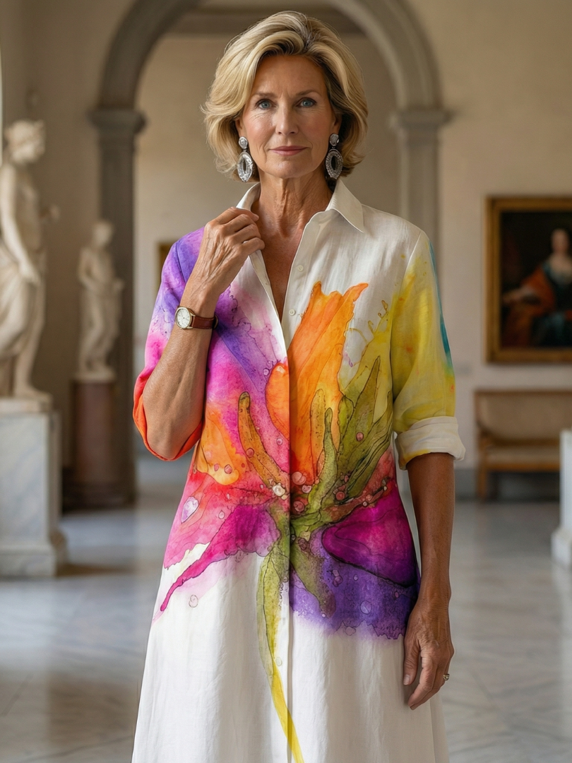 DELAMONT| Robe de Jardin Peinte Ulyssa
