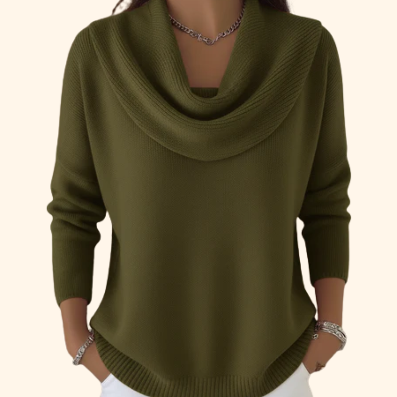DELAMONT | Pull Col Bénitier Drapé Christine