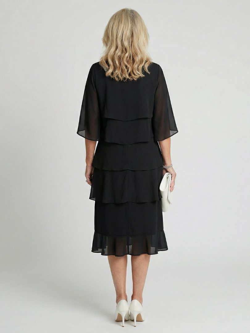 DELAMONT| Robe Midi à Volants Margaux
