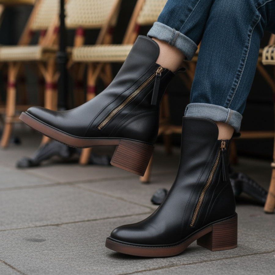DELAMONT | Bottines Zippées Talon Confort Isabelle