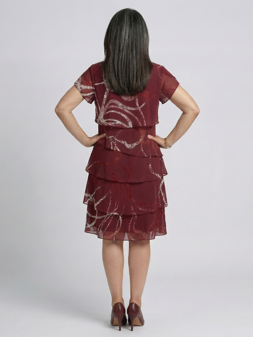 DELAMONT| Robe Abstraite Composée Longueur Genou Alani