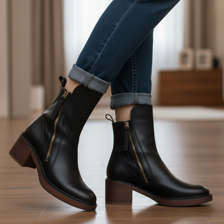 DELAMONT | Bottines Zippées Talon Confort Isabelle