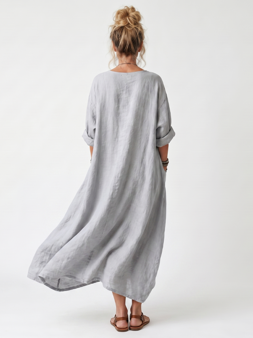 DELAMONT| Robe Midi Brodée Contrastée Véronique