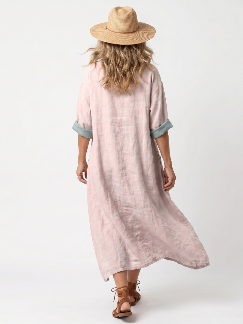 DELAMONT| Robe Midi Brodée à Poches Mathilde