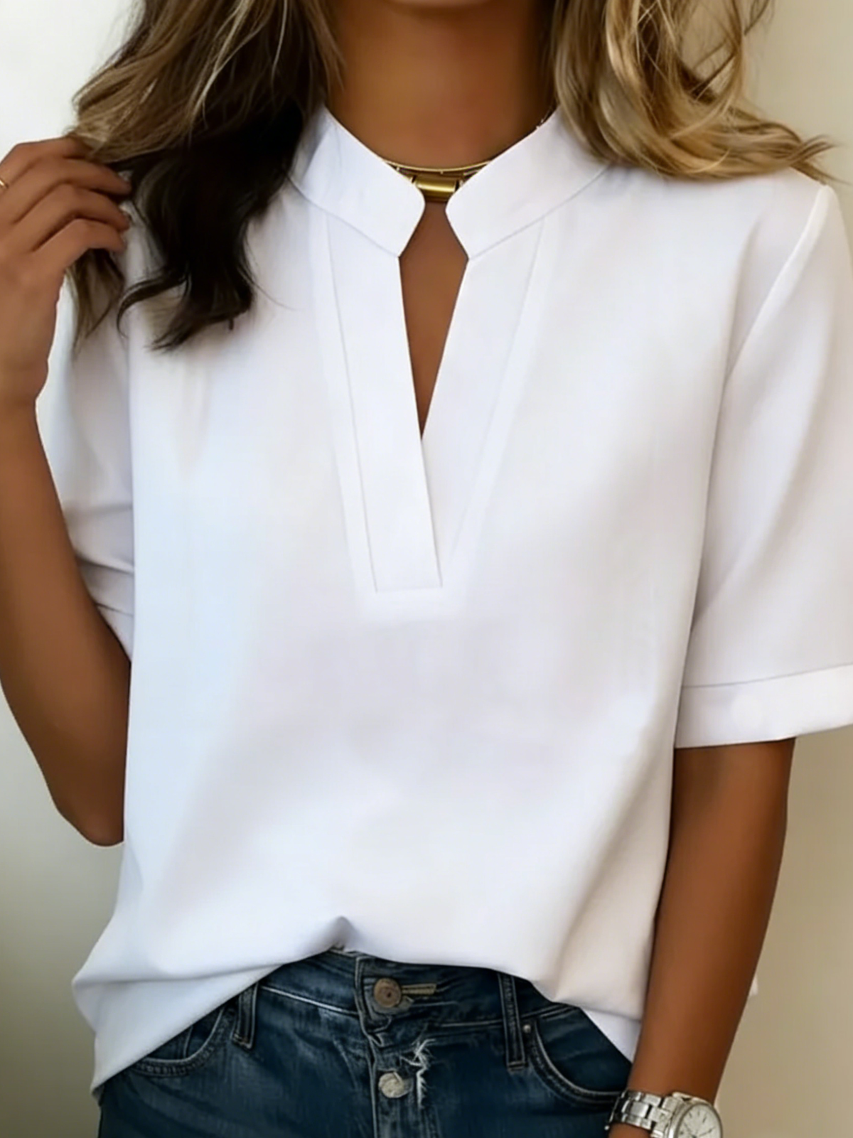 DELAMONT | Blouse Chic à Col en V Margaux