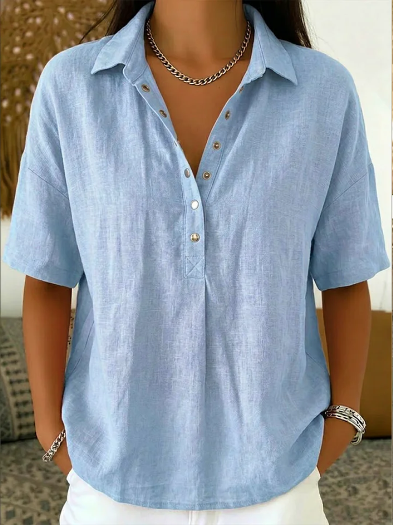 DELAMONT| Blouse avec Col et Détails Boutonnés Willow