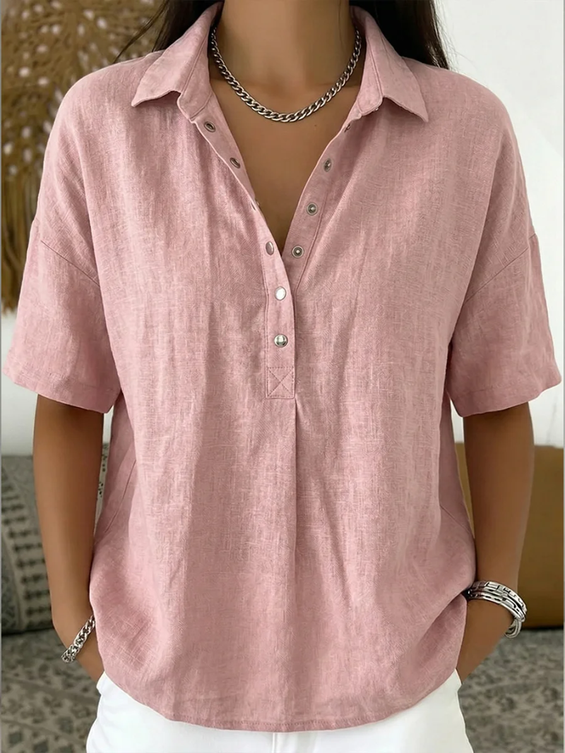 DELAMONT| Blouse avec Col et Détails Boutonnés Willow