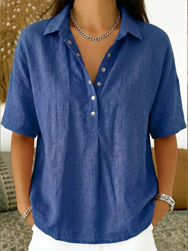 DELAMONT| Blouse avec Col et Détails Boutonnés Willow