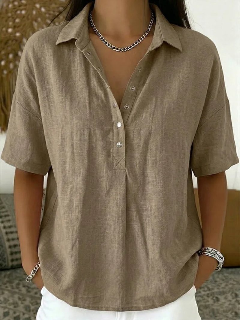 DELAMONT| Blouse avec Col et Détails Boutonnés Willow