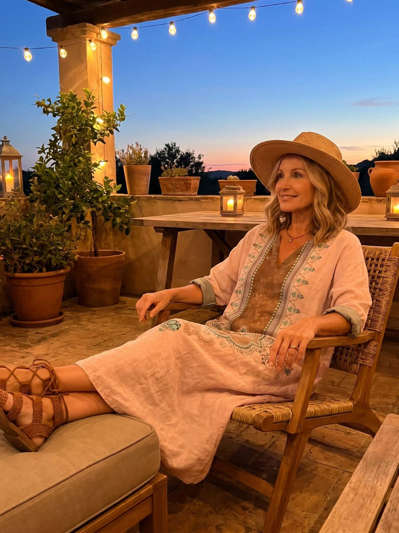 DELAMONT| Robe Midi Brodée à Poches Mathilde