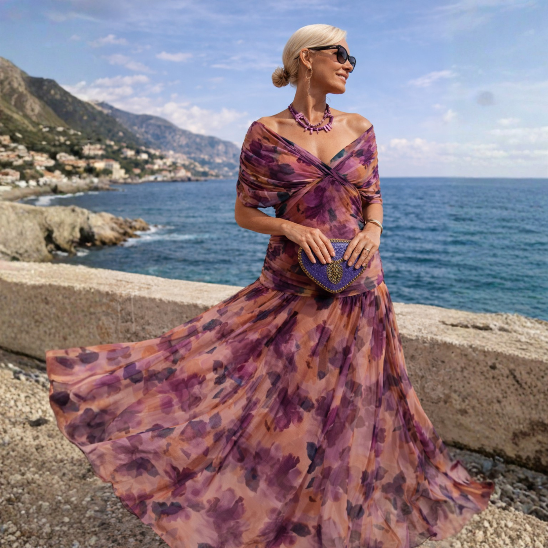 DELAMONT | Robe Longue Épaules Dénudées Camille
