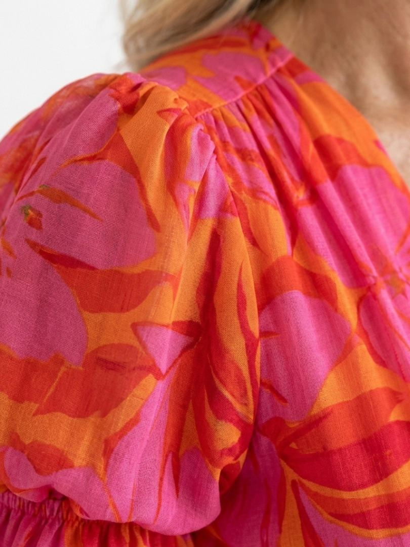 DELAMONT | Robe Midi à Manches Bouffantes Willow