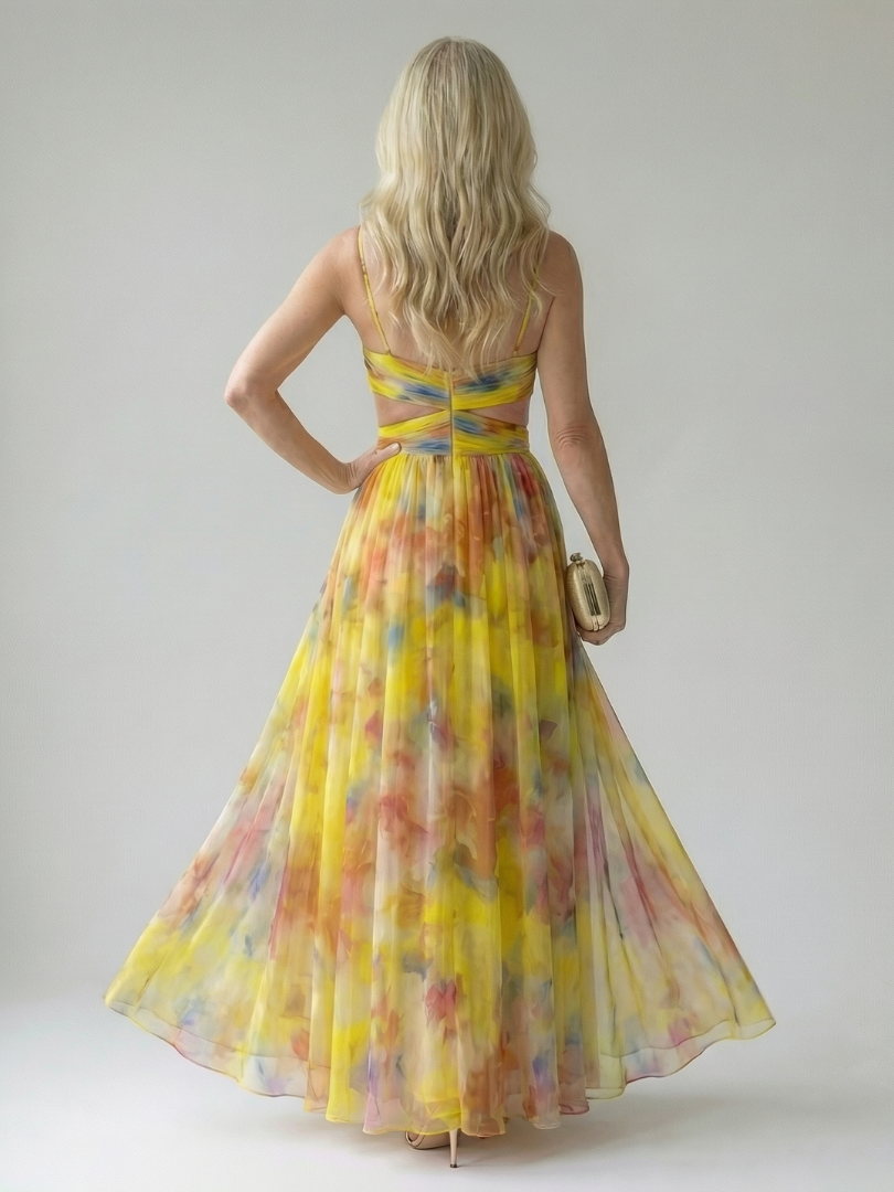 DELAMONT| Robe Maxi à Enveloppe Douce Isel