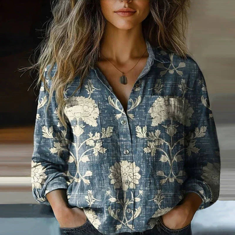 DELAMONT| Blouse à Imprimé Floral Rétro Nanna