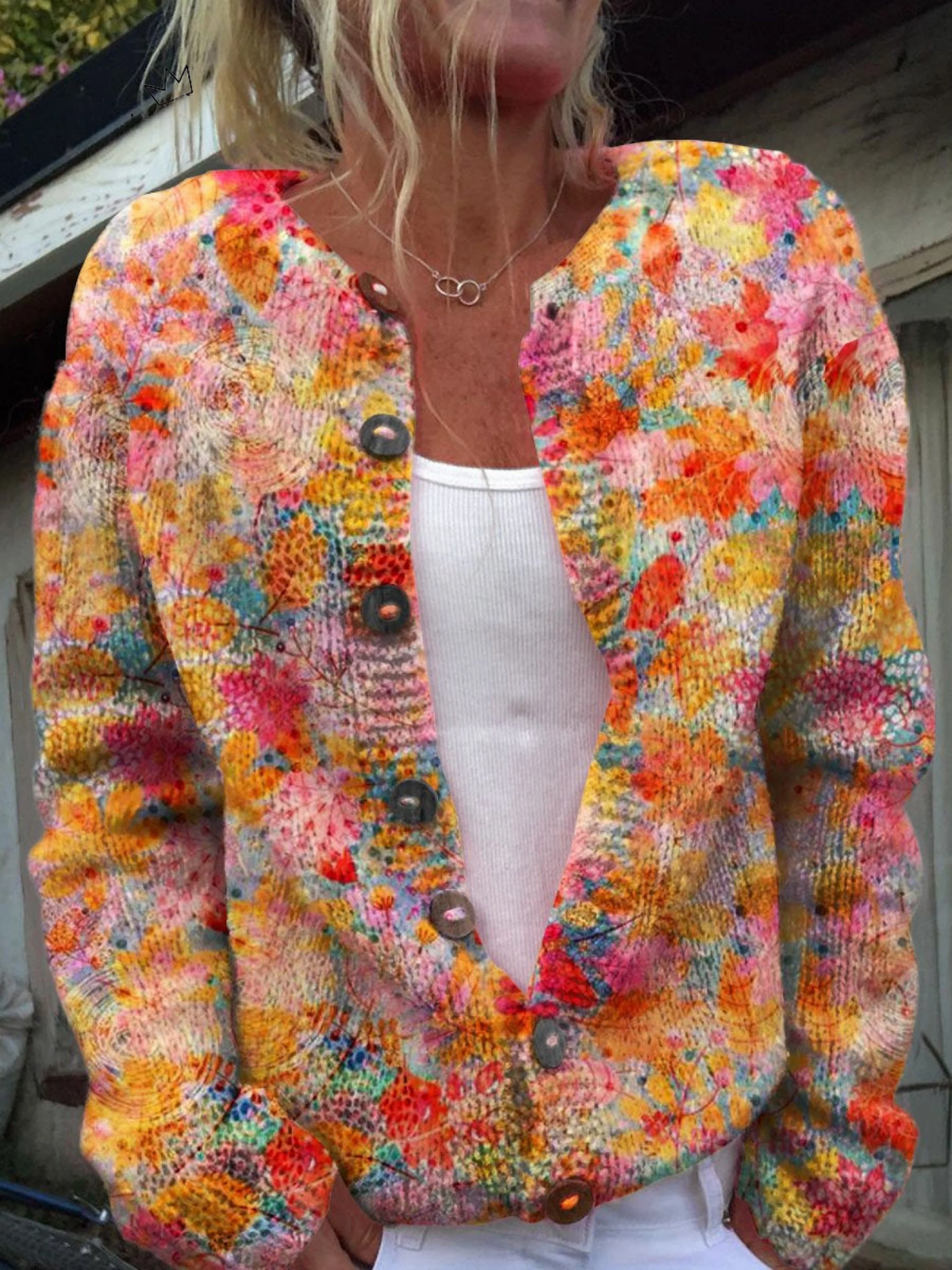 DELAMONT | Cardigan Aquarelle Multicolore Sandrine