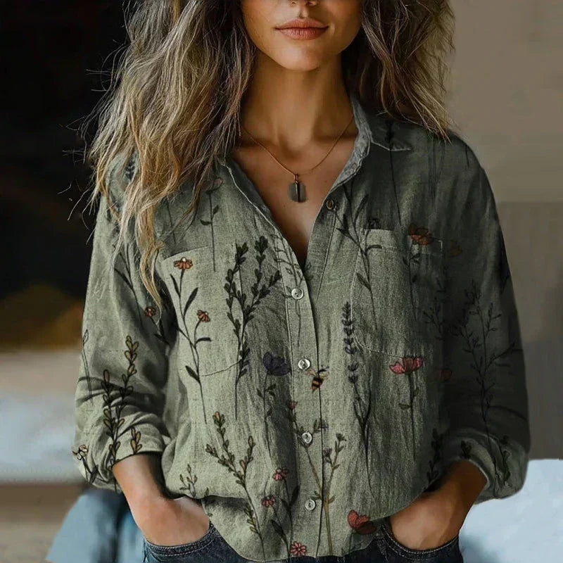 DELAMONT| Blouse à Imprimé Floral Rétro Nanna