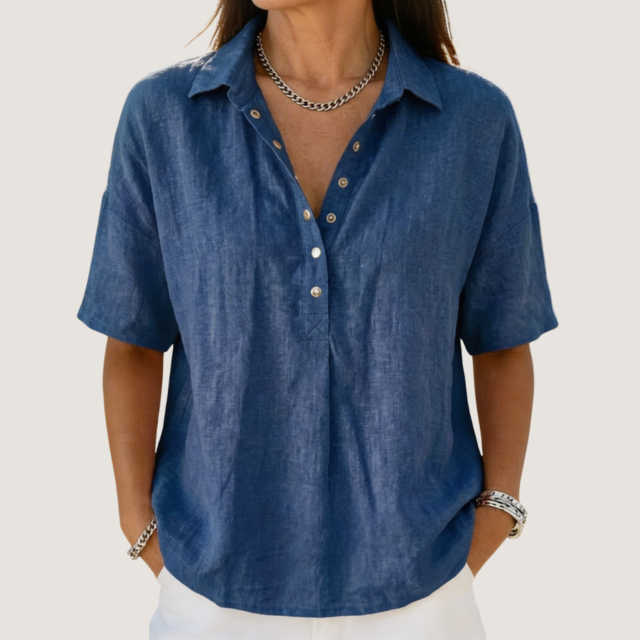 DELAMONT| Blouse avec Col et Détails Boutonnés Willow