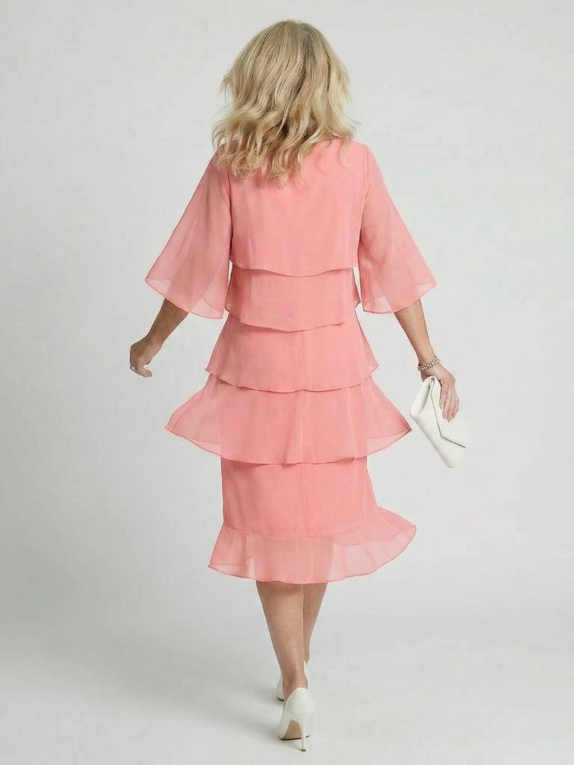 DELAMONT| Robe Midi à Volants Margaux