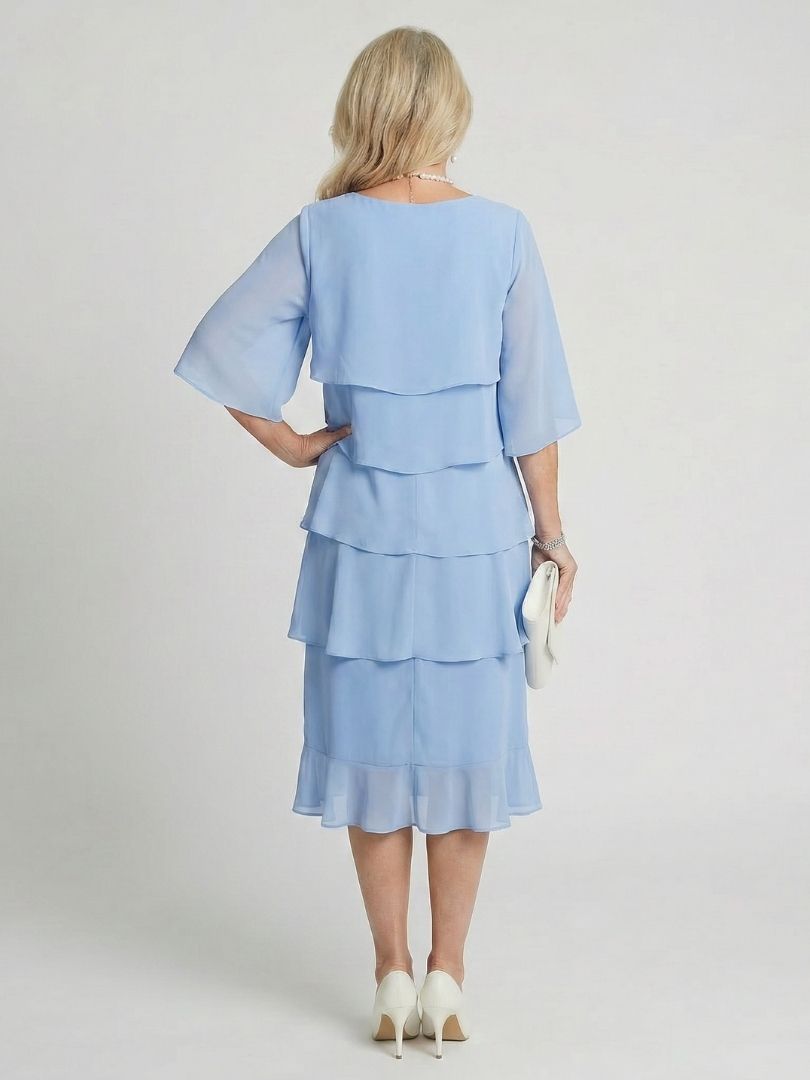 DELAMONT| Robe Midi à Volants Margaux