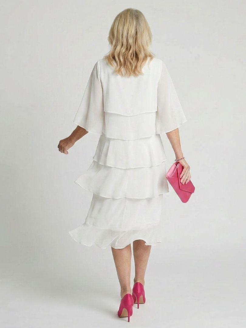 DELAMONT| Robe Midi à Volants Margaux