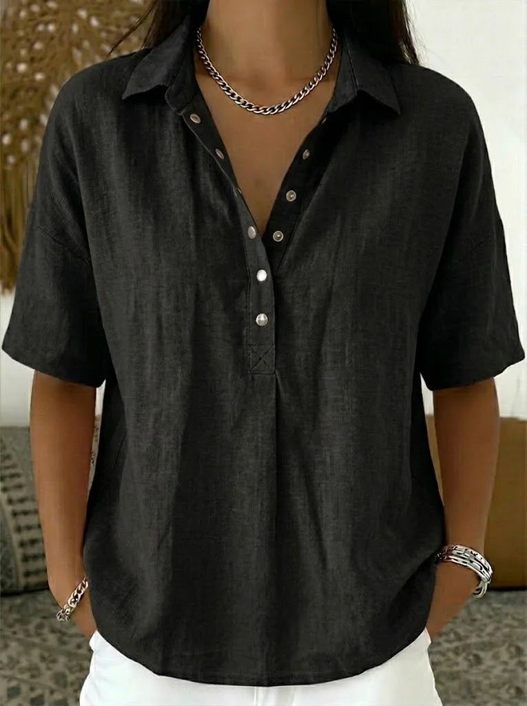 DELAMONT| Blouse avec Col et Détails Boutonnés Willow
