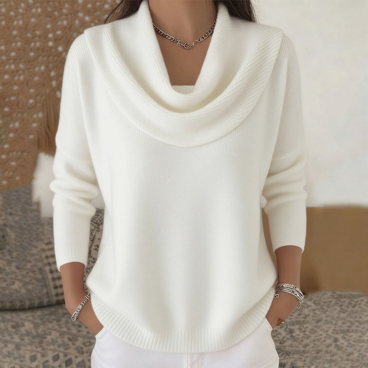 DELAMONT | Pull Col Bénitier Drapé Christine