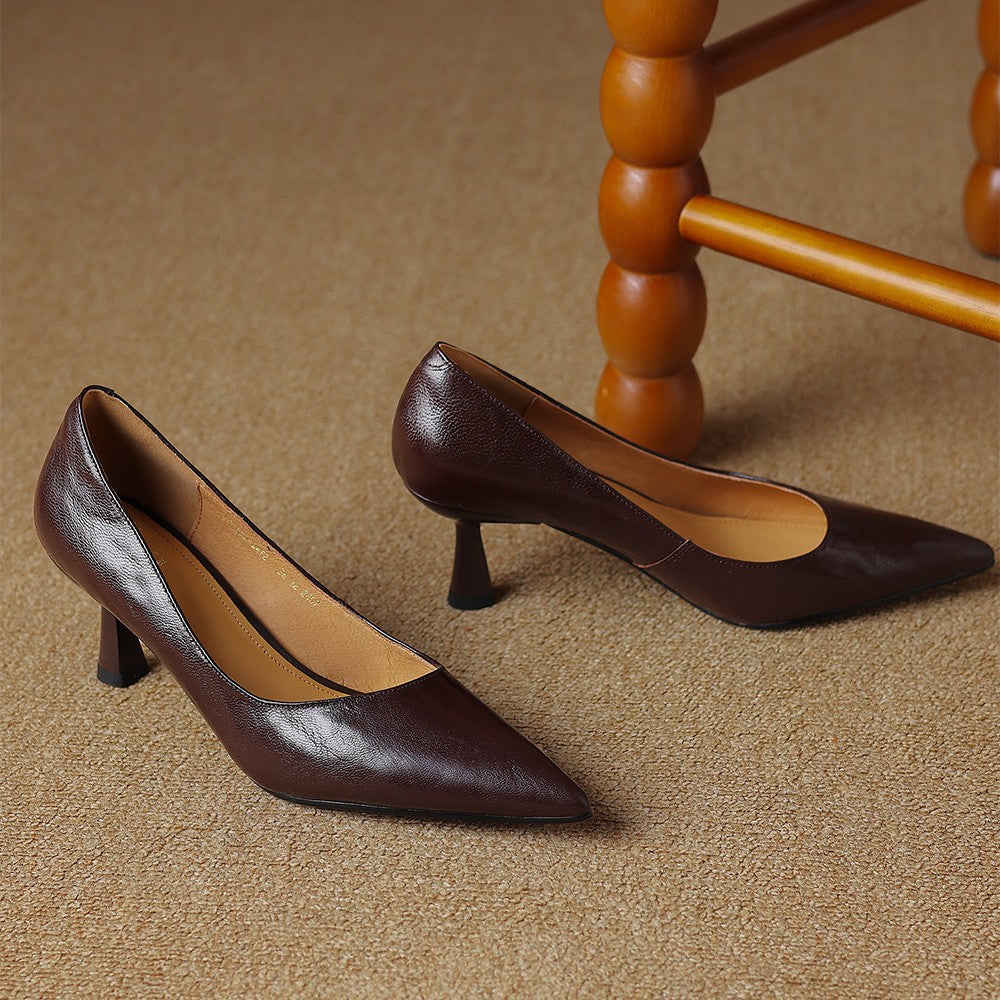 DELAMONT| Escarpins Fins en Cuir Lucie