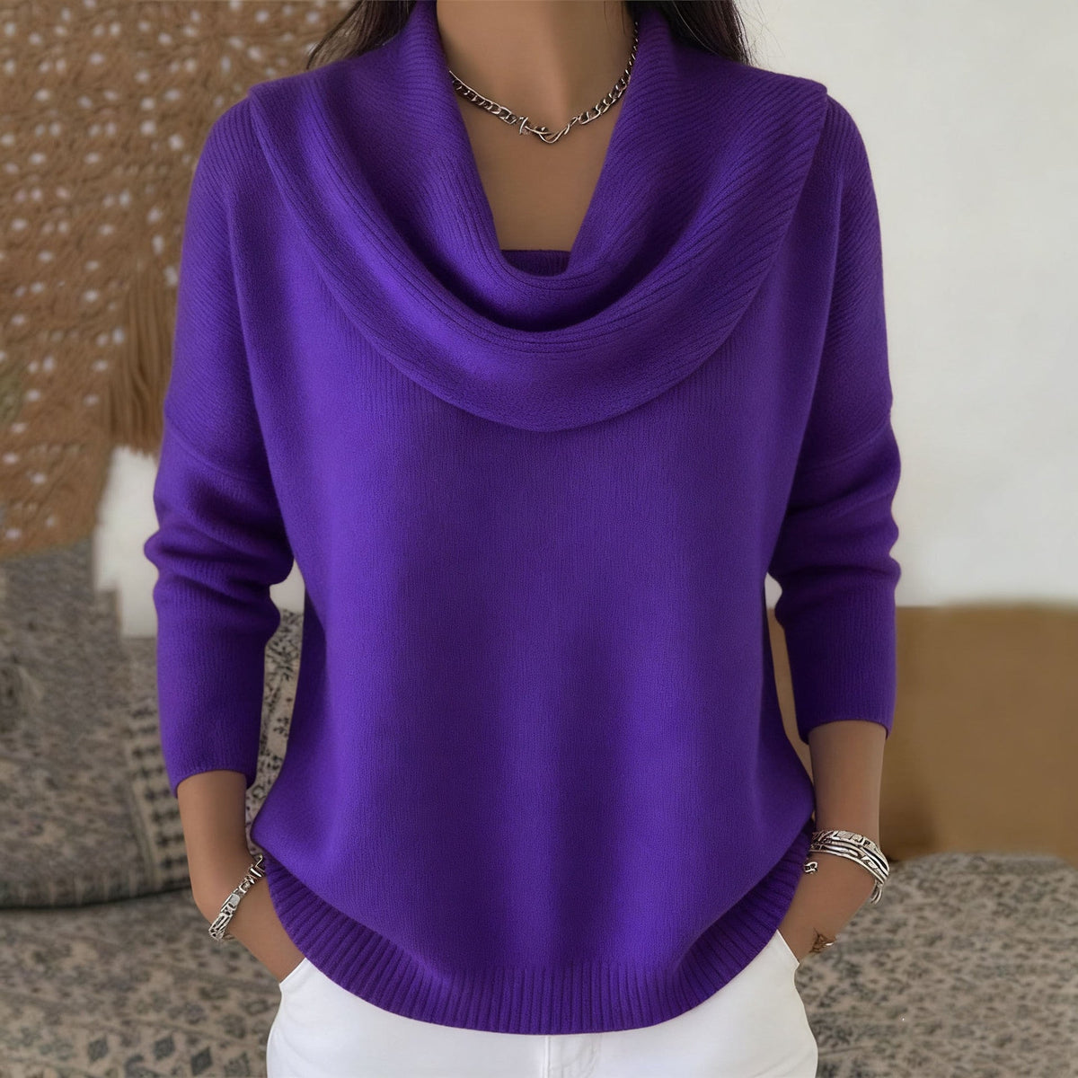 DELAMONT | Pull Col Bénitier Drapé Christine