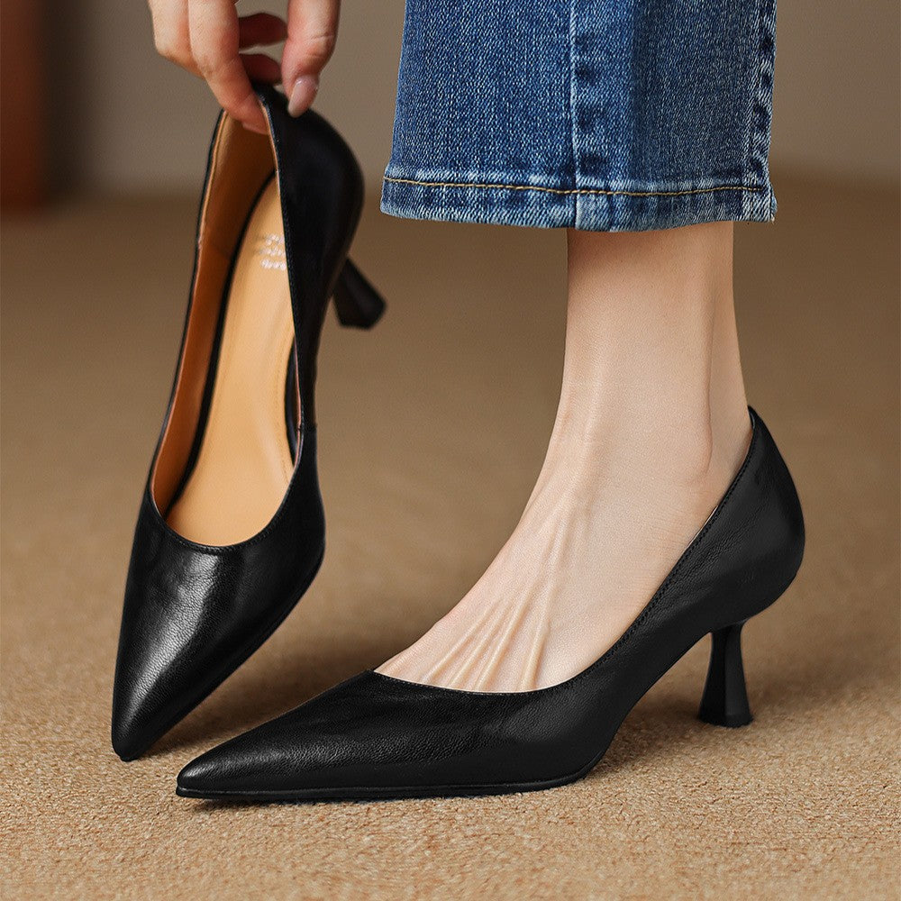 DELAMONT| Escarpins Fins en Cuir Lucie