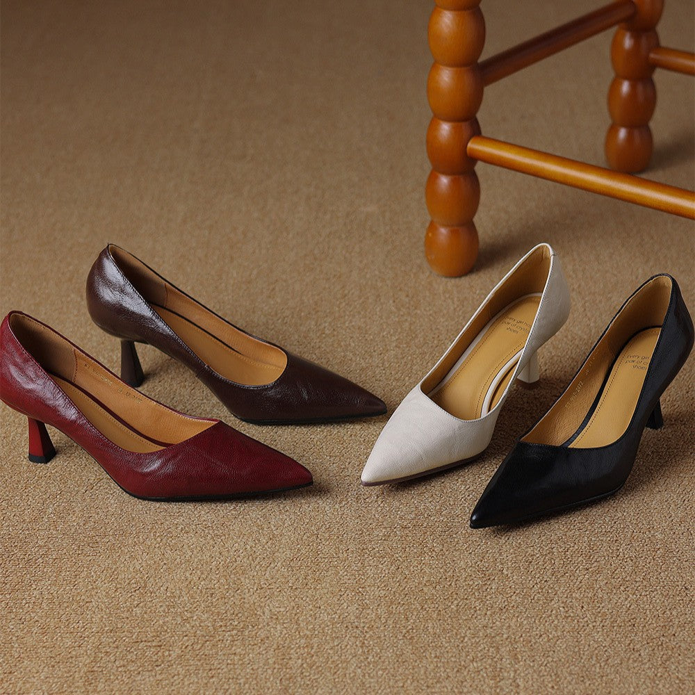 DELAMONT| Escarpins Fins en Cuir Lucie